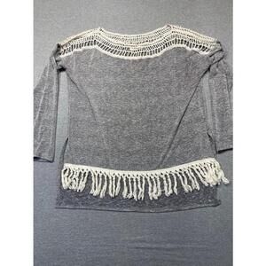 Women's ENTRO Gray Long Sleeve Top Size M